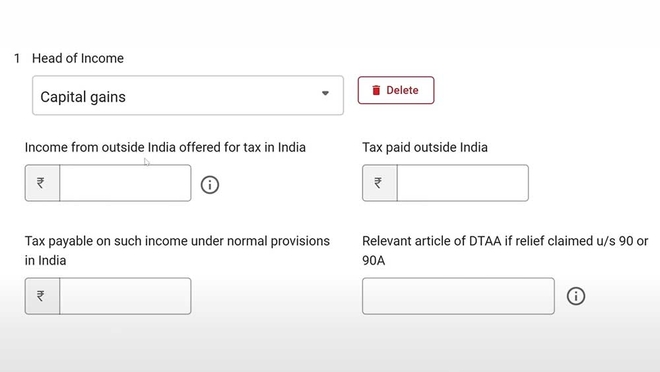 How to disclose income from US stocks in ITR