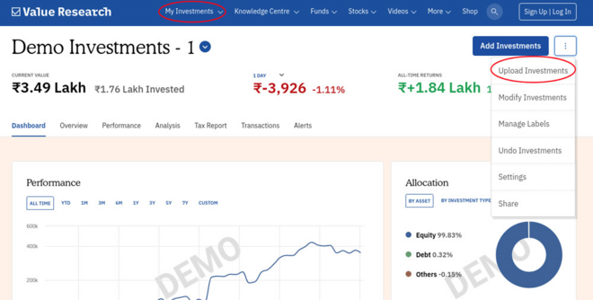 How to create your portfolio on Value Research?