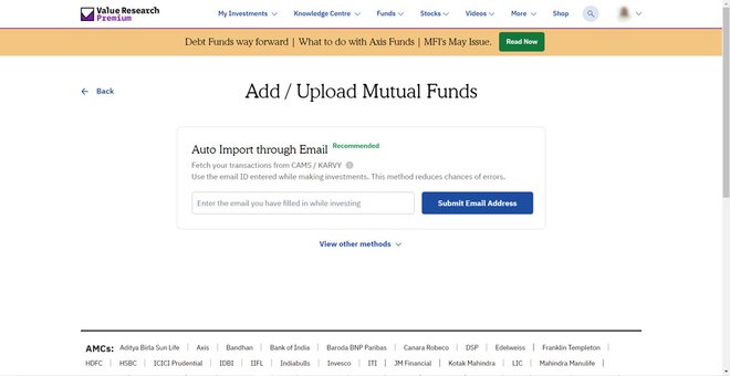 Upload your investments with ease